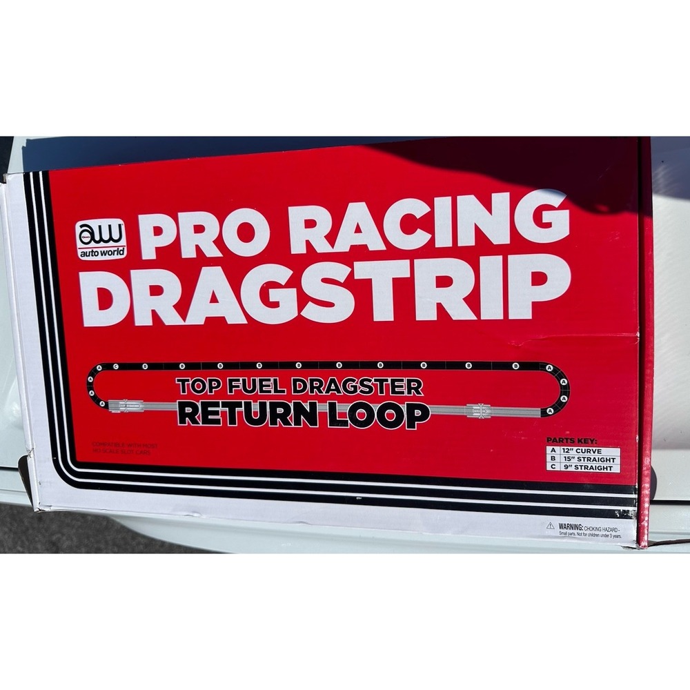AUTO WORLD HO SLOT CAR PRO RACING DRAGSTRIP TOP FUEL DRAGSTER RETURN LOOP ONLY